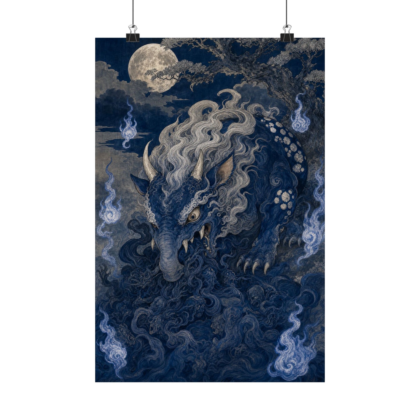 Baku Eating Nightmares - Japanese Mythology Art Print (Matte Poster)