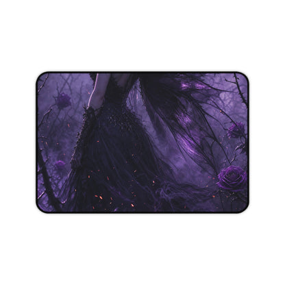 Dark Fairy In Thorn Garden - Dark Fantasy Gaming Desk Mat