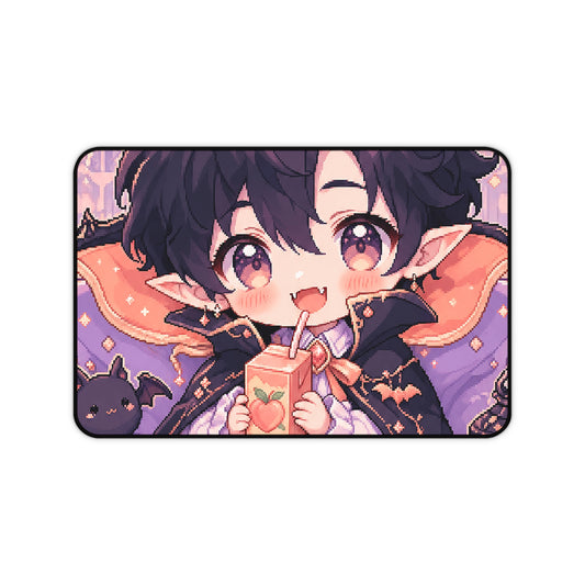 Chibi Vampire With Juice Box - Kawaii Gaming Gaming Desk Mat
