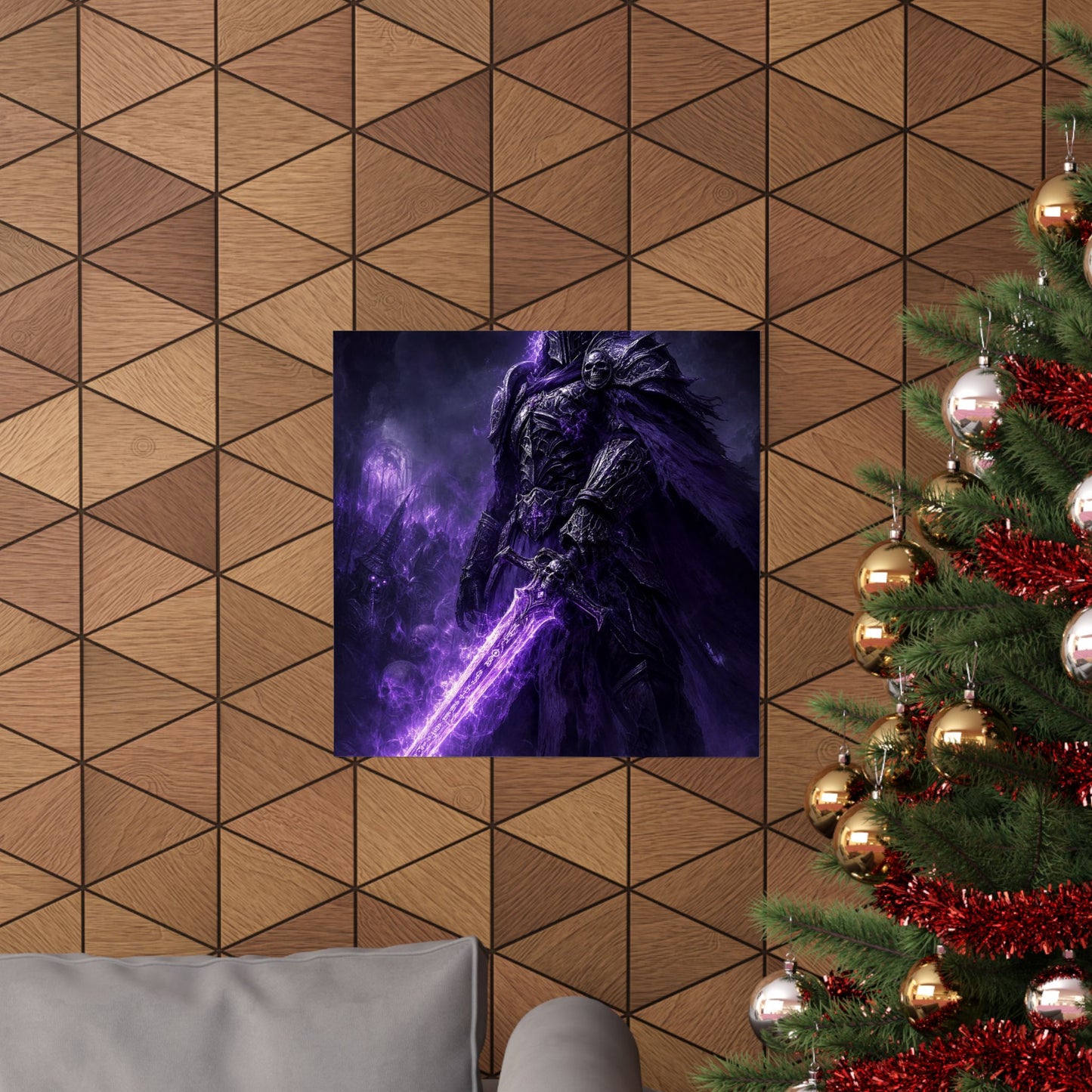 Death Knight With Glowing Sword - Dark Fantasy Art Print (Matte Poster)