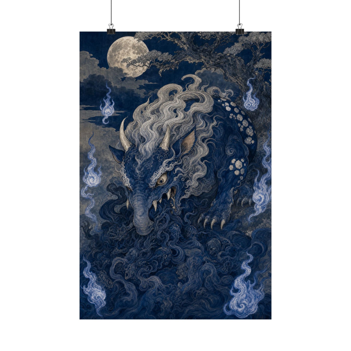 Baku Eating Nightmares - Japanese Mythology Art Print (Matte Poster)