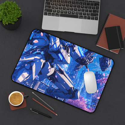 Battle Between Mechs In City - Anime Manga Gaming Desk Mat