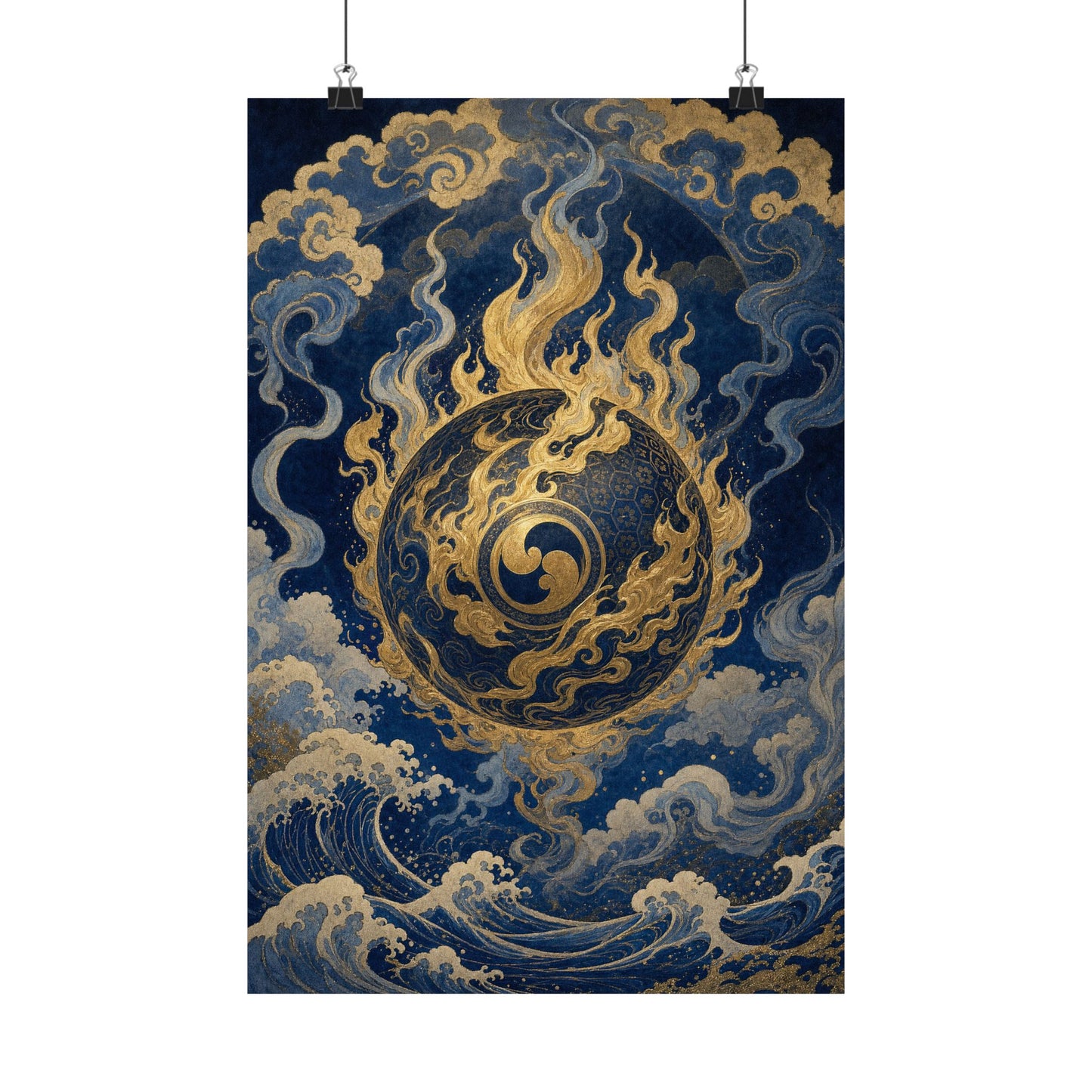 Tamfireball Floating - Japanese Mythology Art Print (Matte Poster)