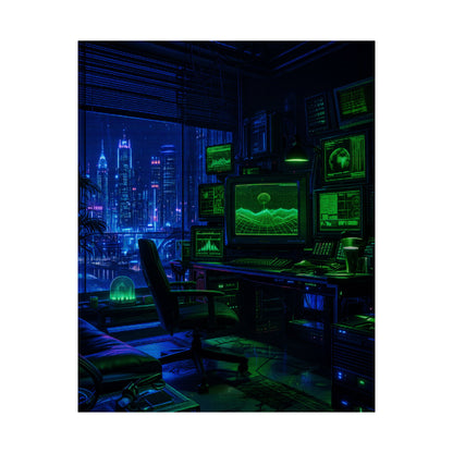 Cyberpunk Hacker Den - Gaming Culture Art Print (Matte Poster)