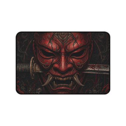 Oni Mask With Katanthrough It - Sudoni Brand Gaming Desk Mat