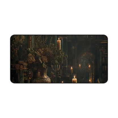 Ancient Library With Floating Candles - Dark Academia Gaming Desk Mat
