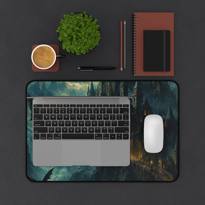 Vampire Castle In The Mountains - Dark Fantasy Gaming Desk Mat