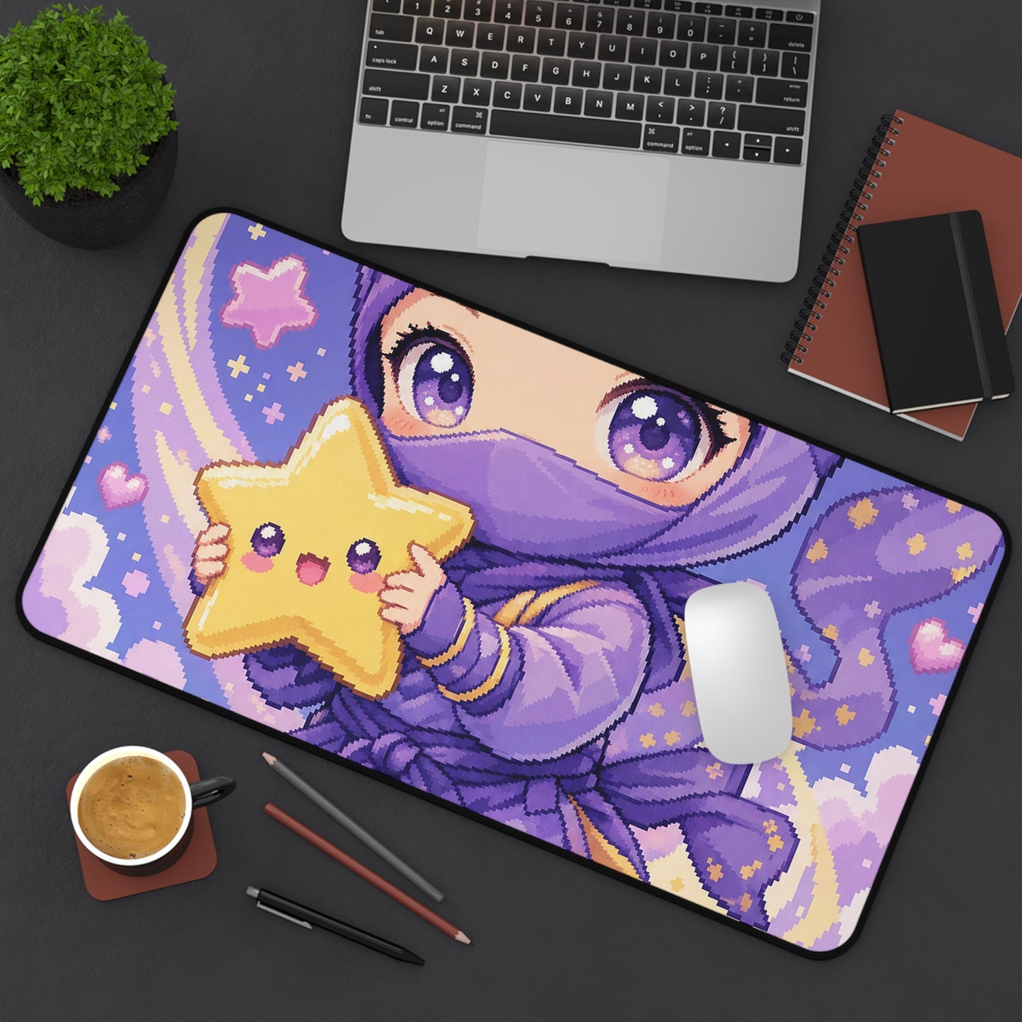 Chibi Ninjwith Star - Kawaii Gaming Gaming Desk Mat