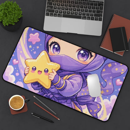 Chibi Ninjwith Star - Kawaii Gaming Gaming Desk Mat