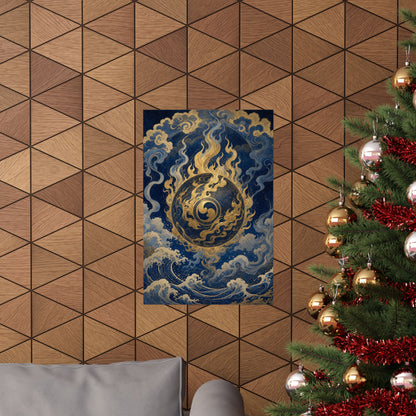 Tamfireball Floating - Japanese Mythology Art Print (Matte Poster)