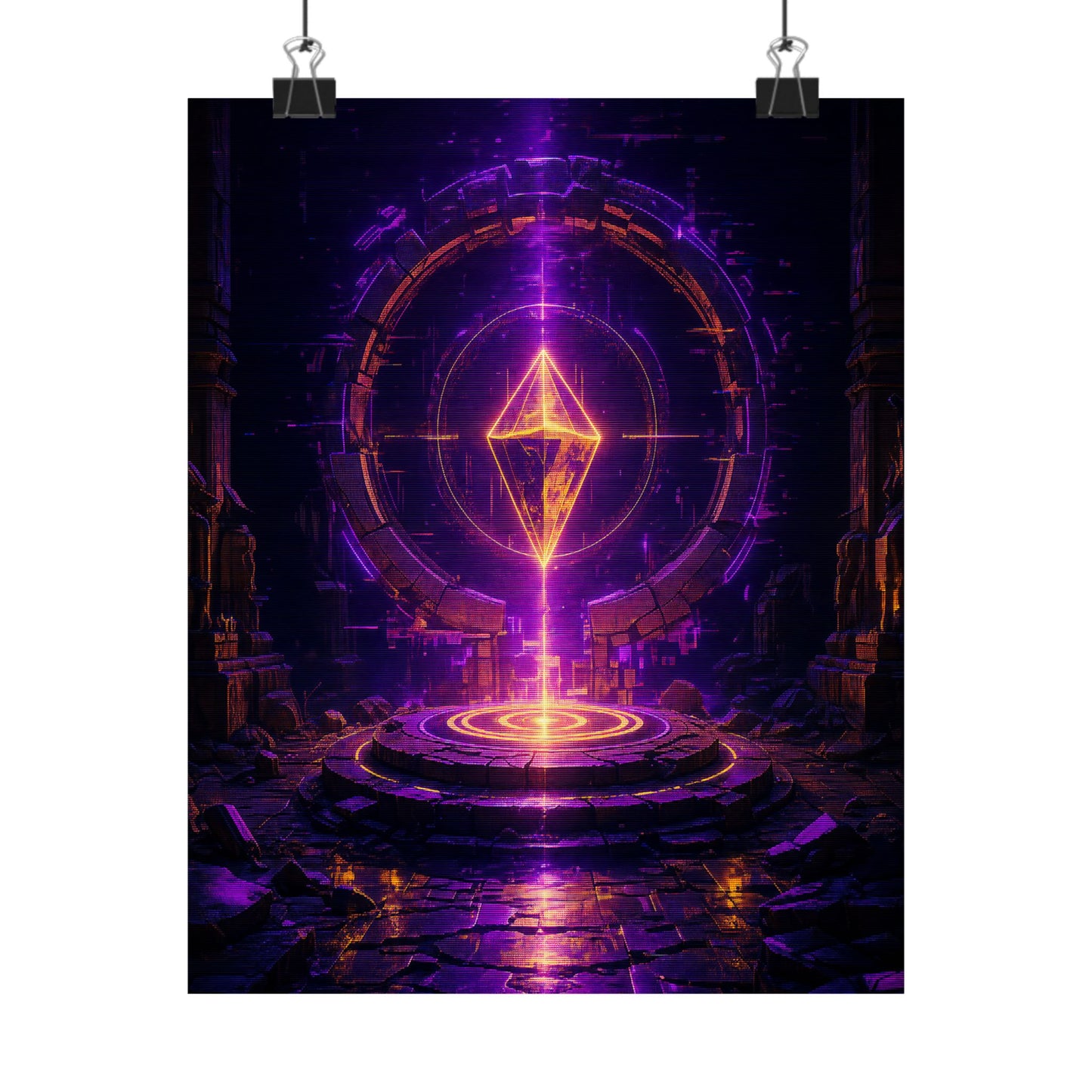 Save Point Glowing In Darkness - Gaming Culture Art Print (Matte Poster)