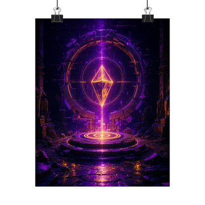 Save Point Glowing In Darkness - Gaming Culture Art Print (Matte Poster)