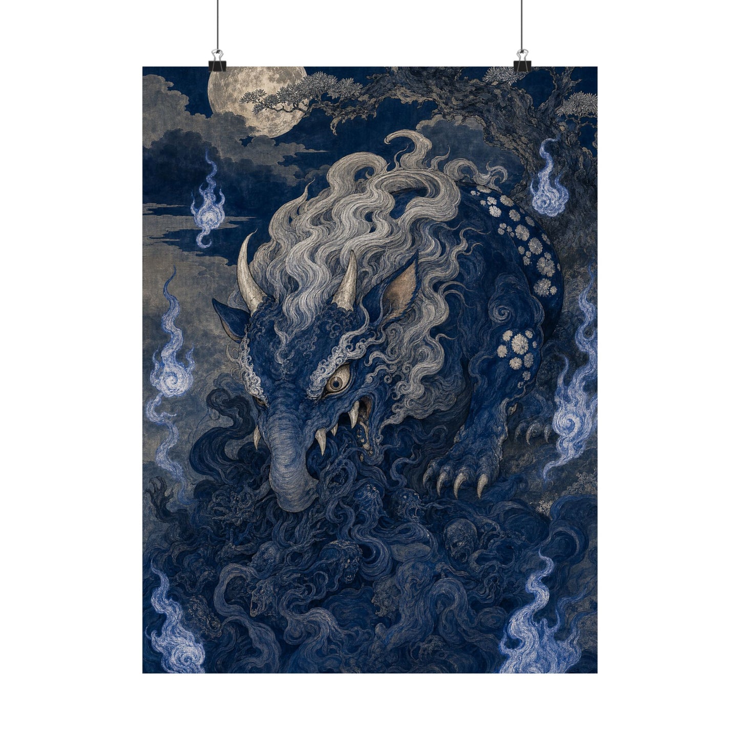 Baku Eating Nightmares - Japanese Mythology Art Print (Matte Poster)