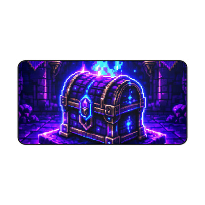 Loot Chest Glowing In Dungeon - Gaming Culture Gaming Desk Mat