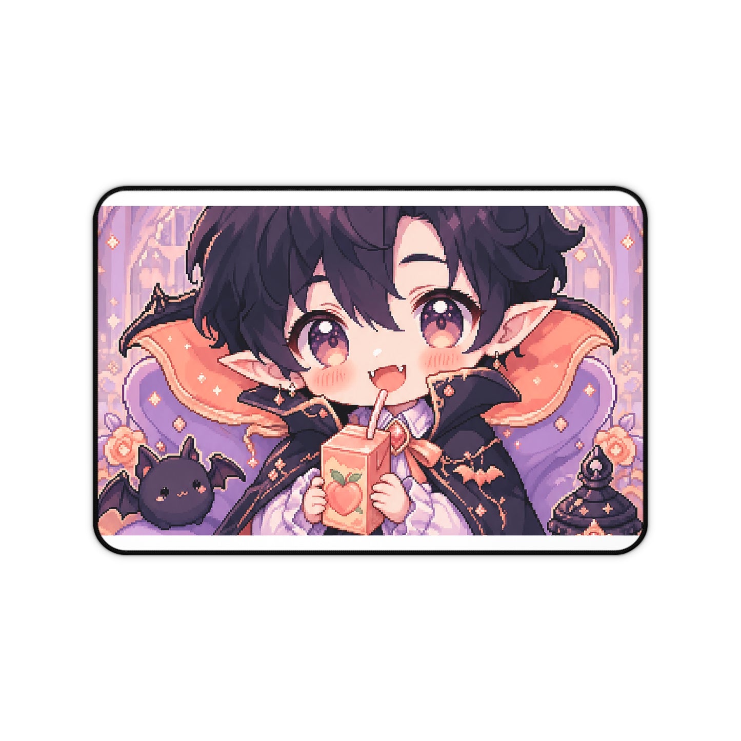 Chibi Vampire With Juice Box - Kawaii Gaming Gaming Desk Mat