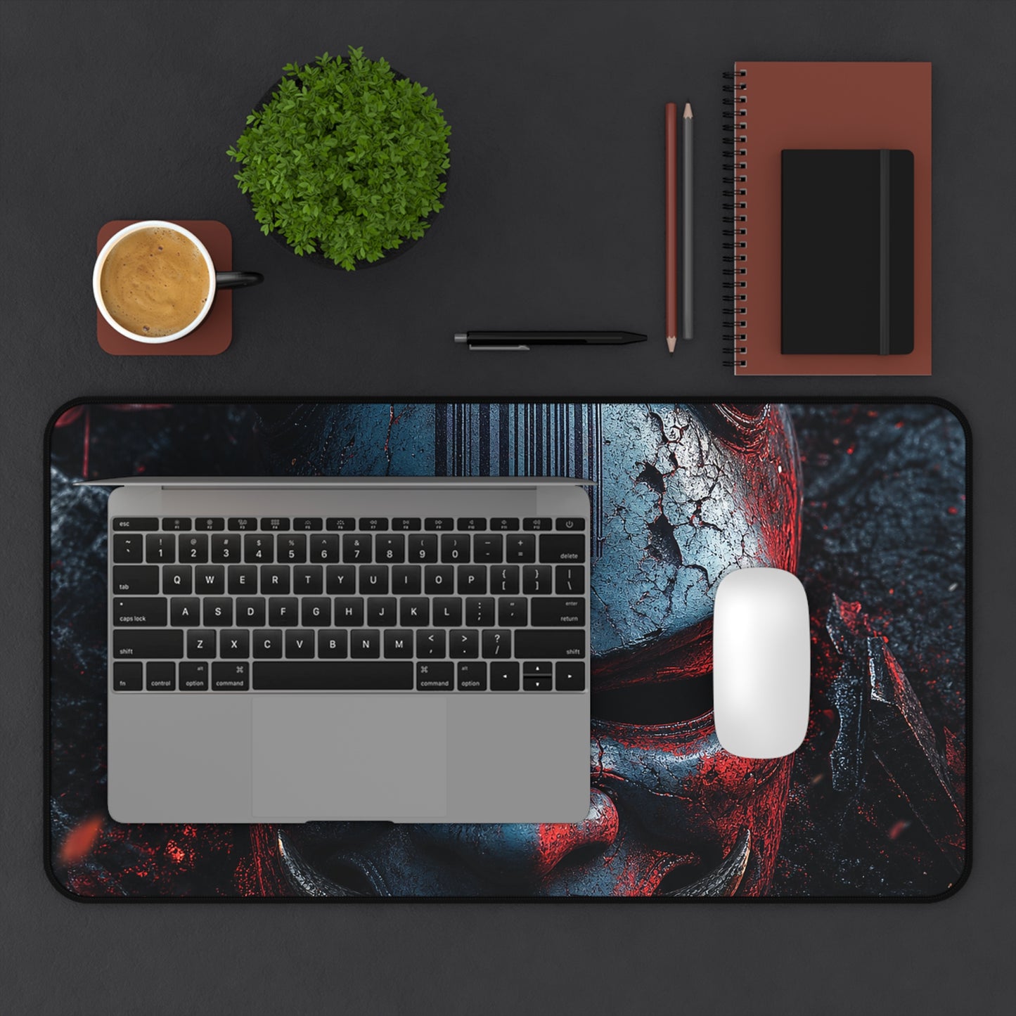 Oni Mask With Barcode - Sudoni Brand Gaming Desk Mat