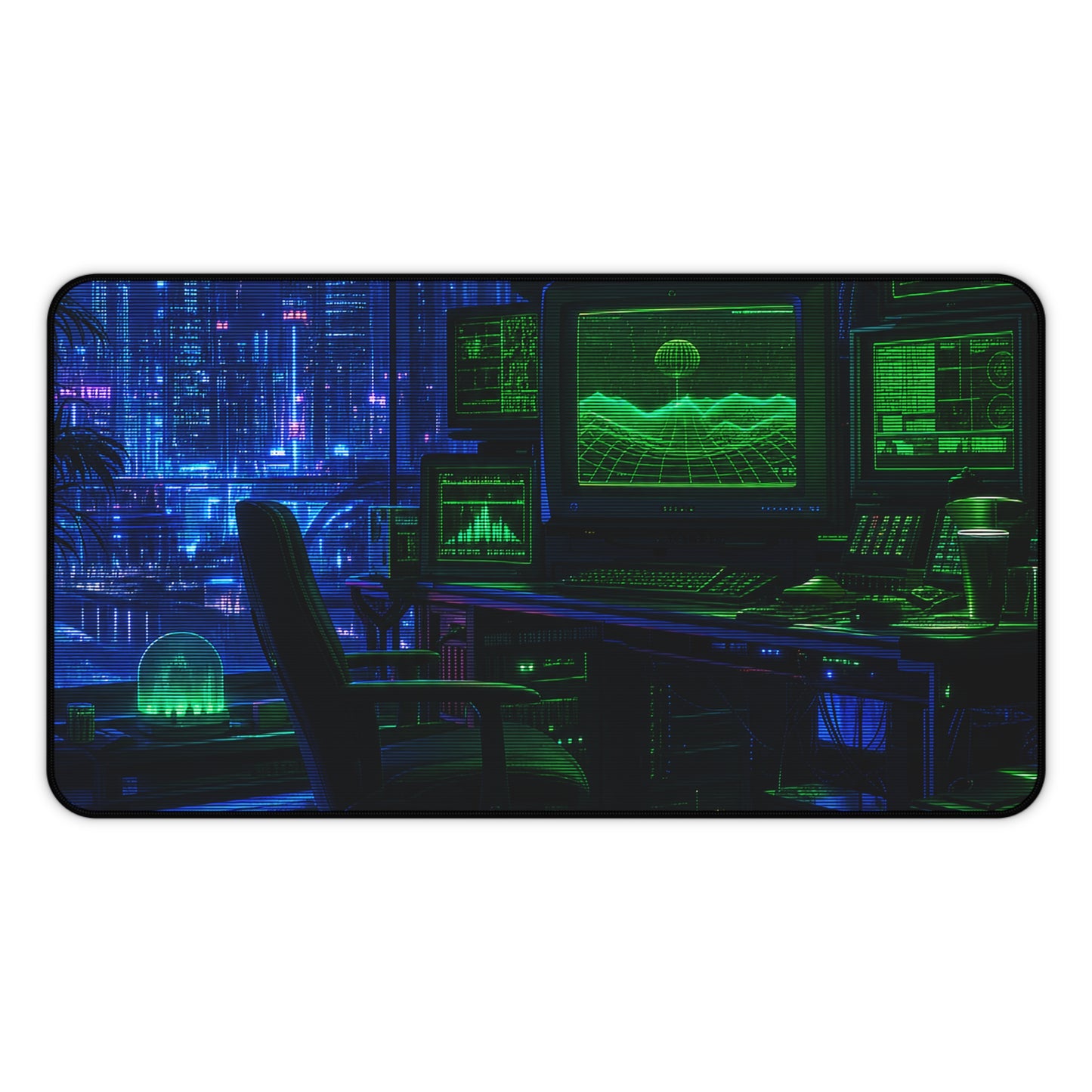 Cyberpunk Hacker Den - Gaming Culture Gaming Desk Mat
