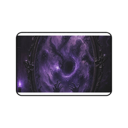Cursed Mirror Reflecting Horrors - Dark Fantasy Gaming Desk Mat
