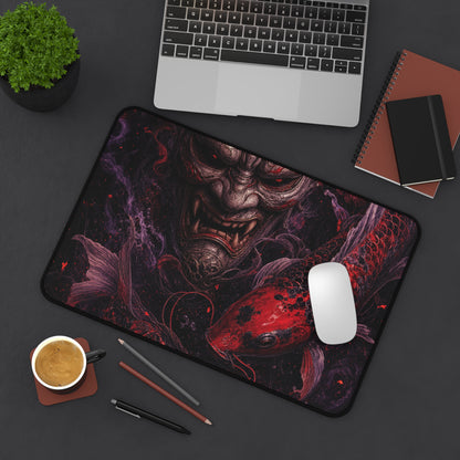 Oni Mask With Koi Fish - Sudoni Brand Gaming Desk Mat