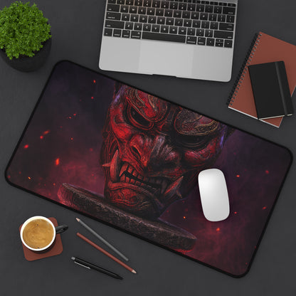 Oni Mask On Pedestal - Sudoni Brand Gaming Desk Mat