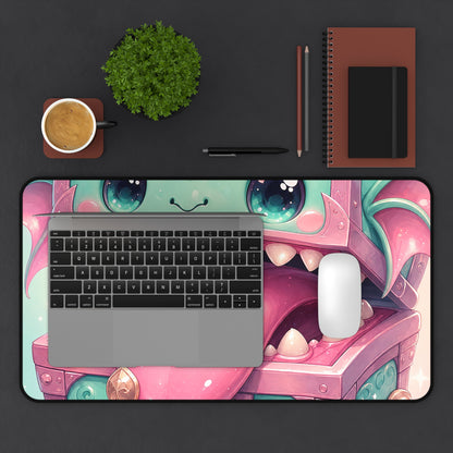 Cute Chest Monster With Tongue - Kawaii Gaming Gaming Desk Mat