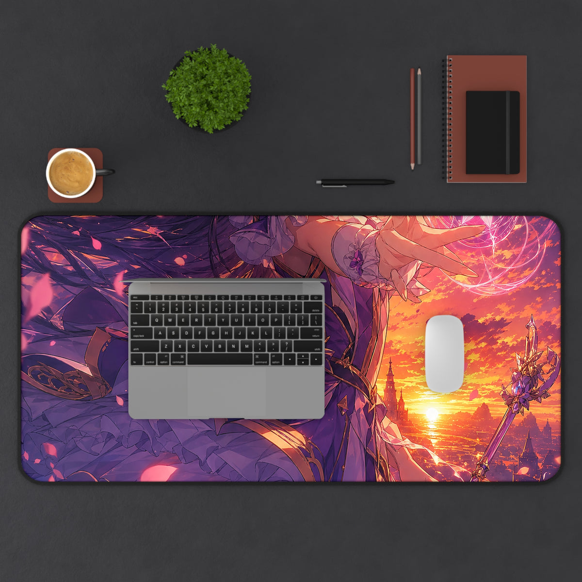 Magical Girl Casting Spells - Anime Manga Gaming Desk Mat