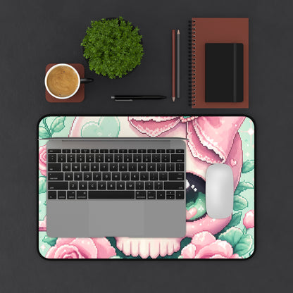 Kawaii Skull With Bow - Kawaii Gaming Gaming Desk Mat