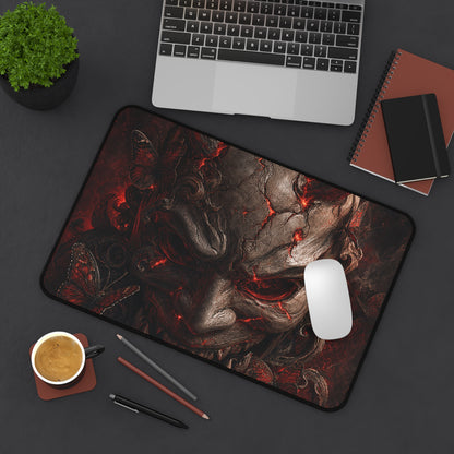 Oni Mask With Butterflies - Sudoni Brand Gaming Desk Mat