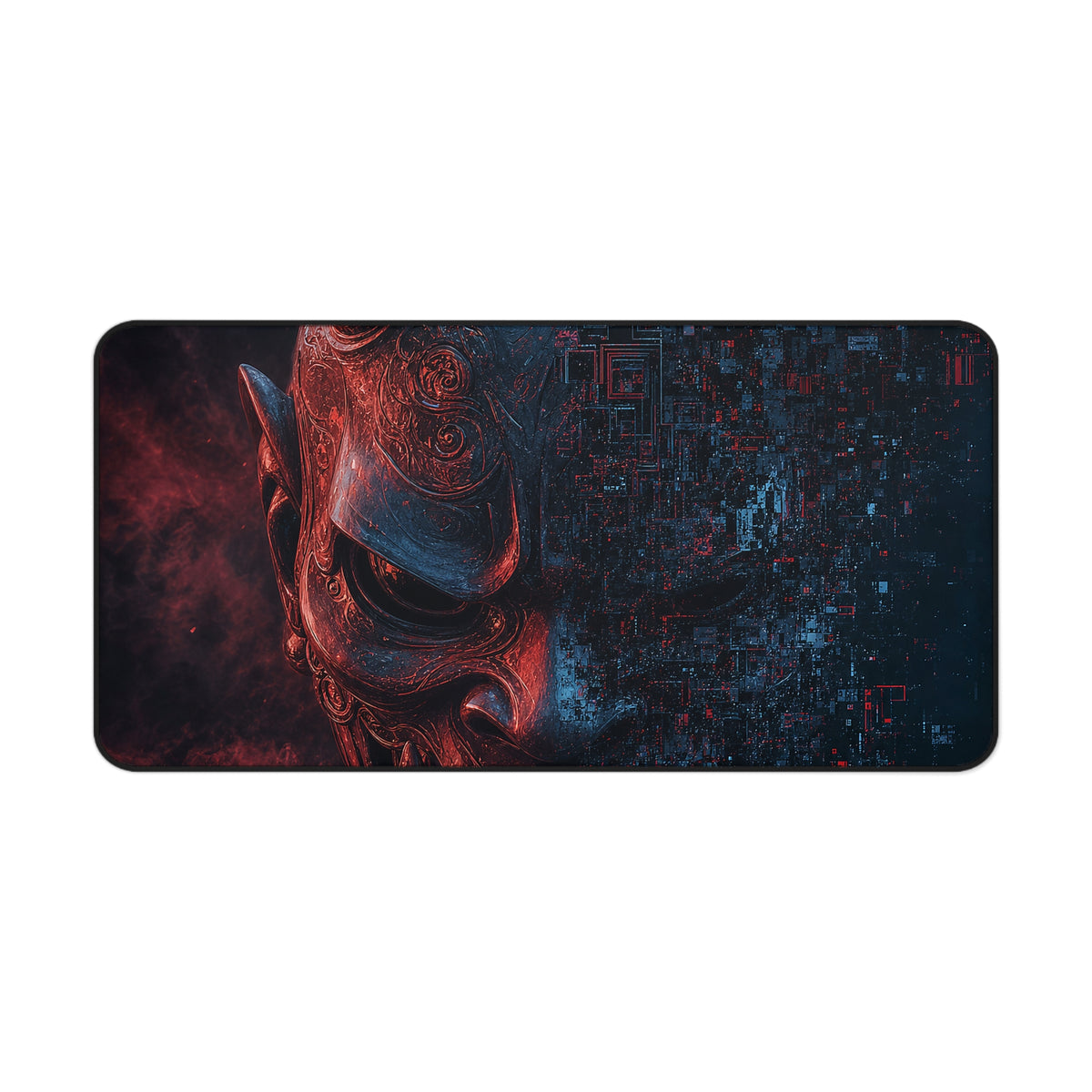 Oni Mask Dissolving Into Code - Sudoni Brand Gaming Desk Mat