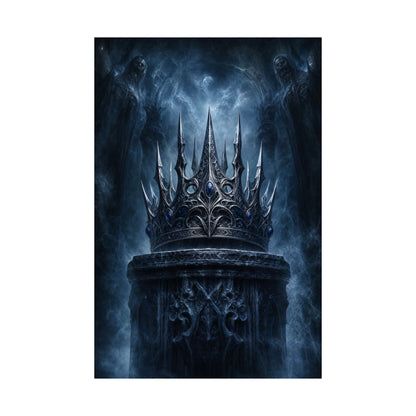 Cursed Crown On Pedestal - Dark Fantasy Art Print (Matte Poster)