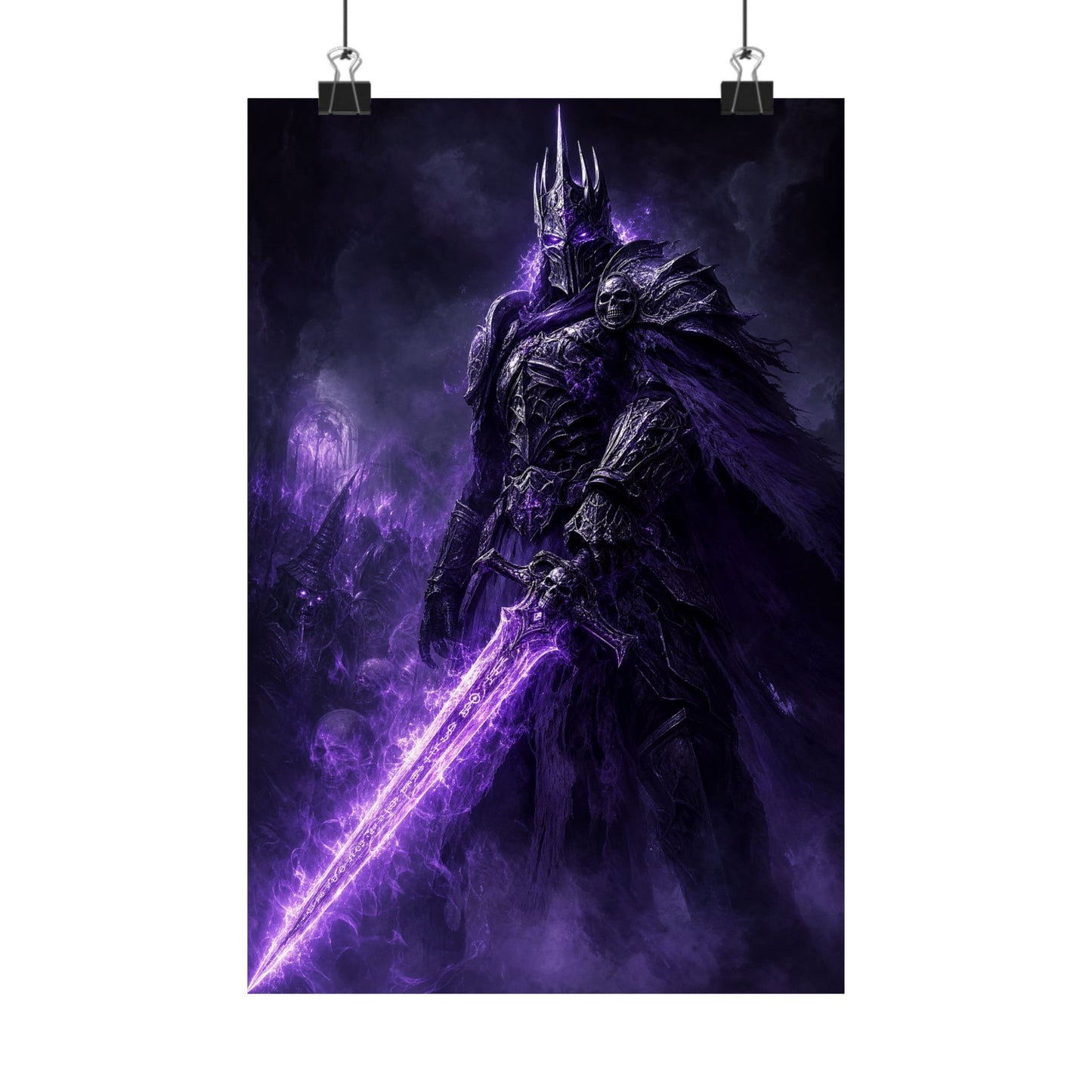 Death Knight With Glowing Sword - Dark Fantasy Art Print (Matte Poster)