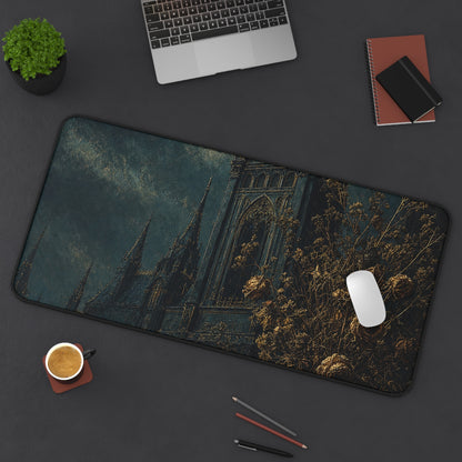 Clock Tower At Midnight - Dark Academia Gaming Desk Mat