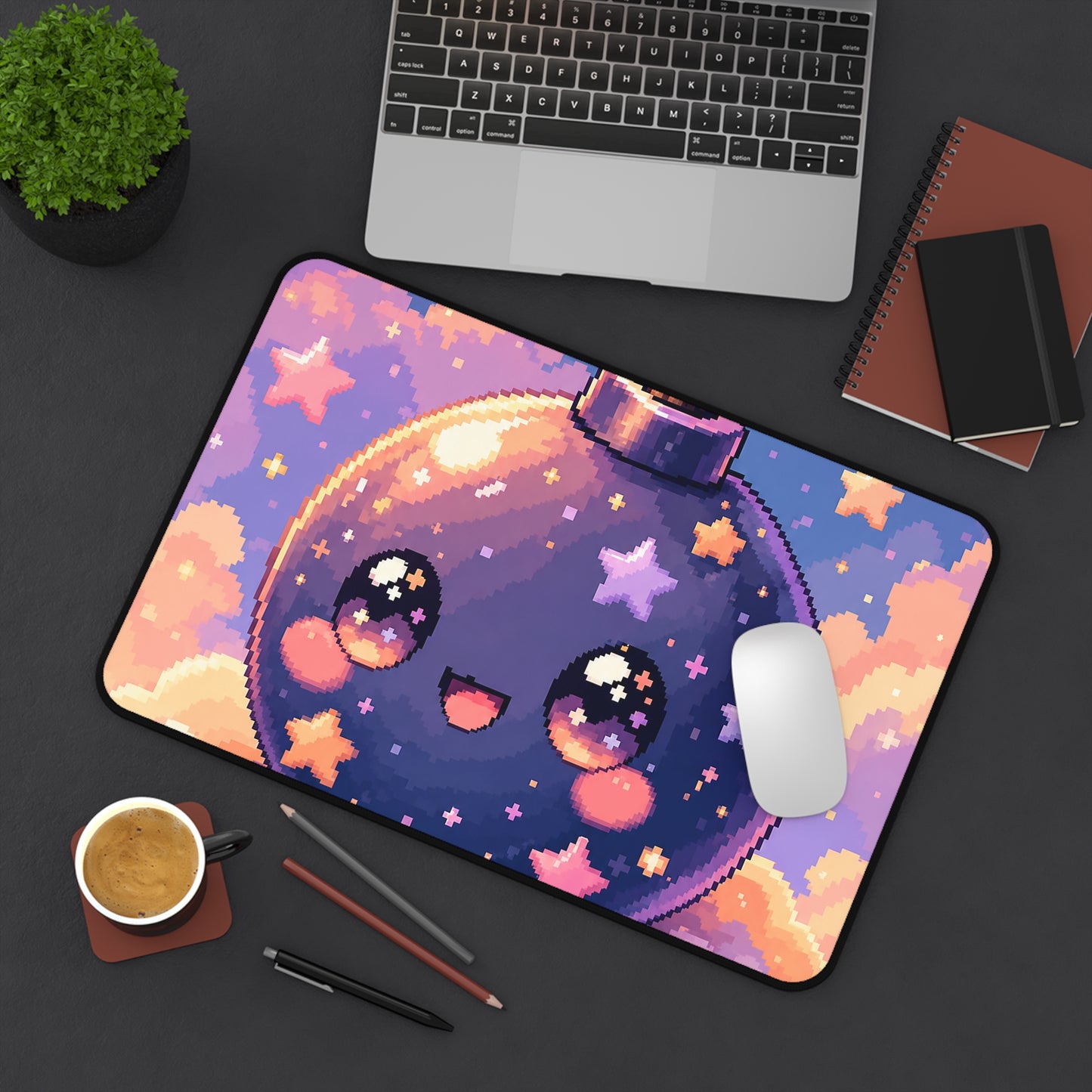 Cute Bomb Character With Fuse - Kawaii Gaming Gaming Desk Mat