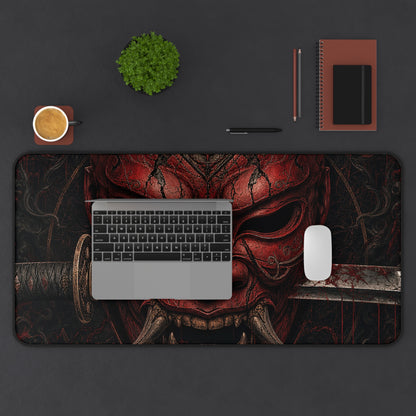 Oni Mask With Katanthrough It - Sudoni Brand Gaming Desk Mat
