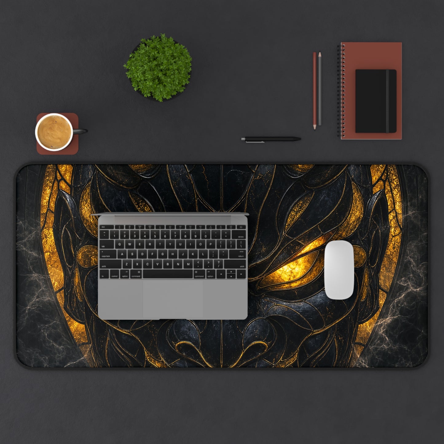 Oni Mask Made Of Stained Glass - Sudoni Brand Gaming Desk Mat