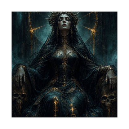 Dark Queen With Crown Of Thorns - Dark Fantasy Art Print (Matte Poster)
