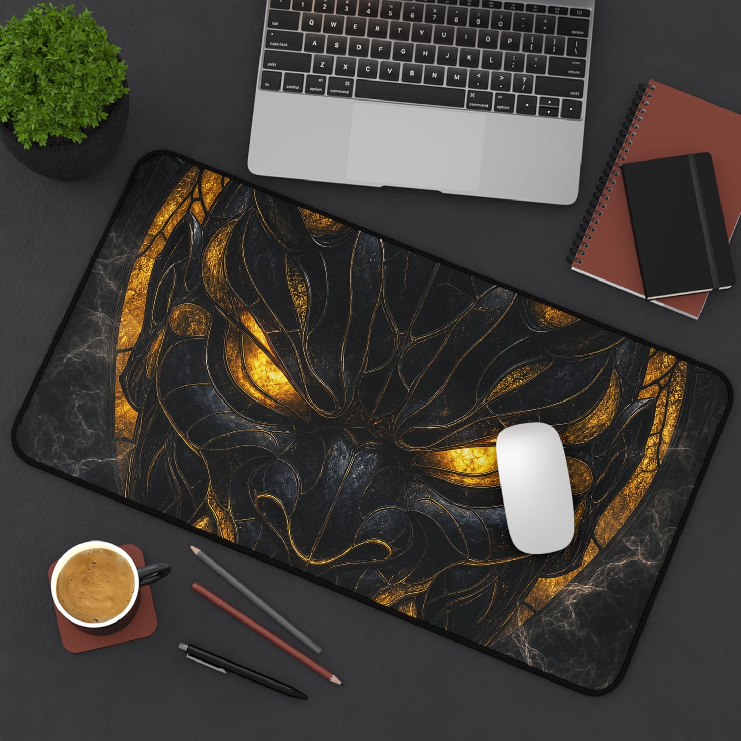 Oni Mask Made Of Stained Glass - Sudoni Brand Gaming Desk Mat