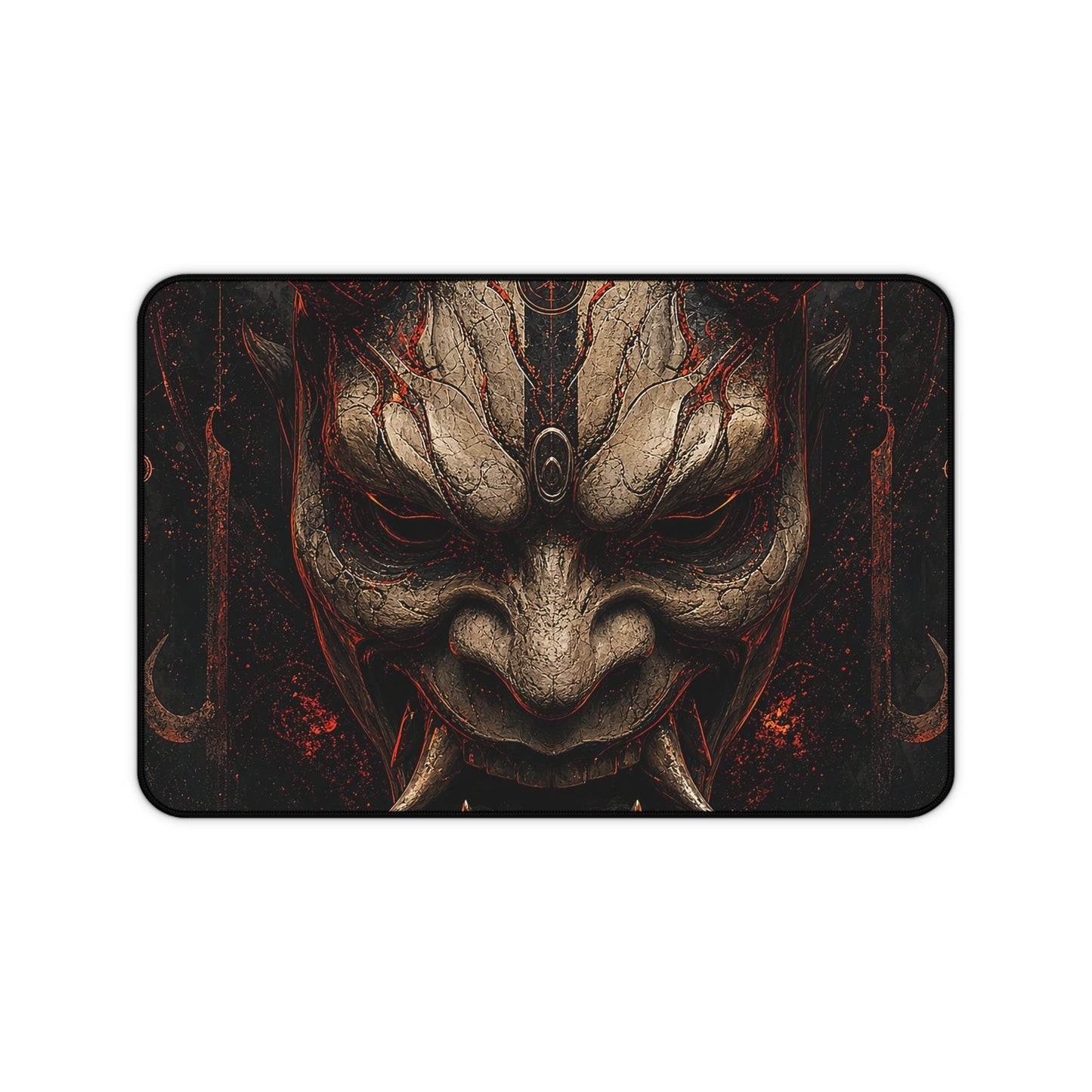 Oni Mask In Digital Void - Sudoni Brand Gaming Desk Mat