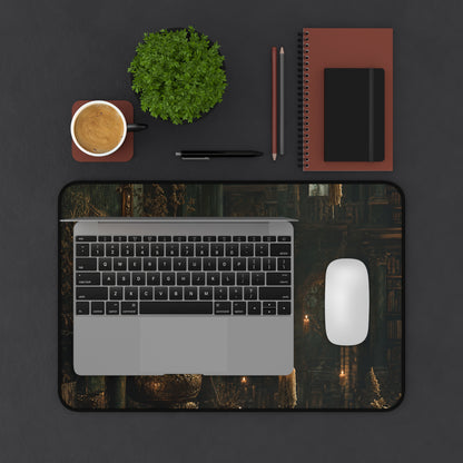 Ancient Library With Floating Candles - Dark Academia Gaming Desk Mat