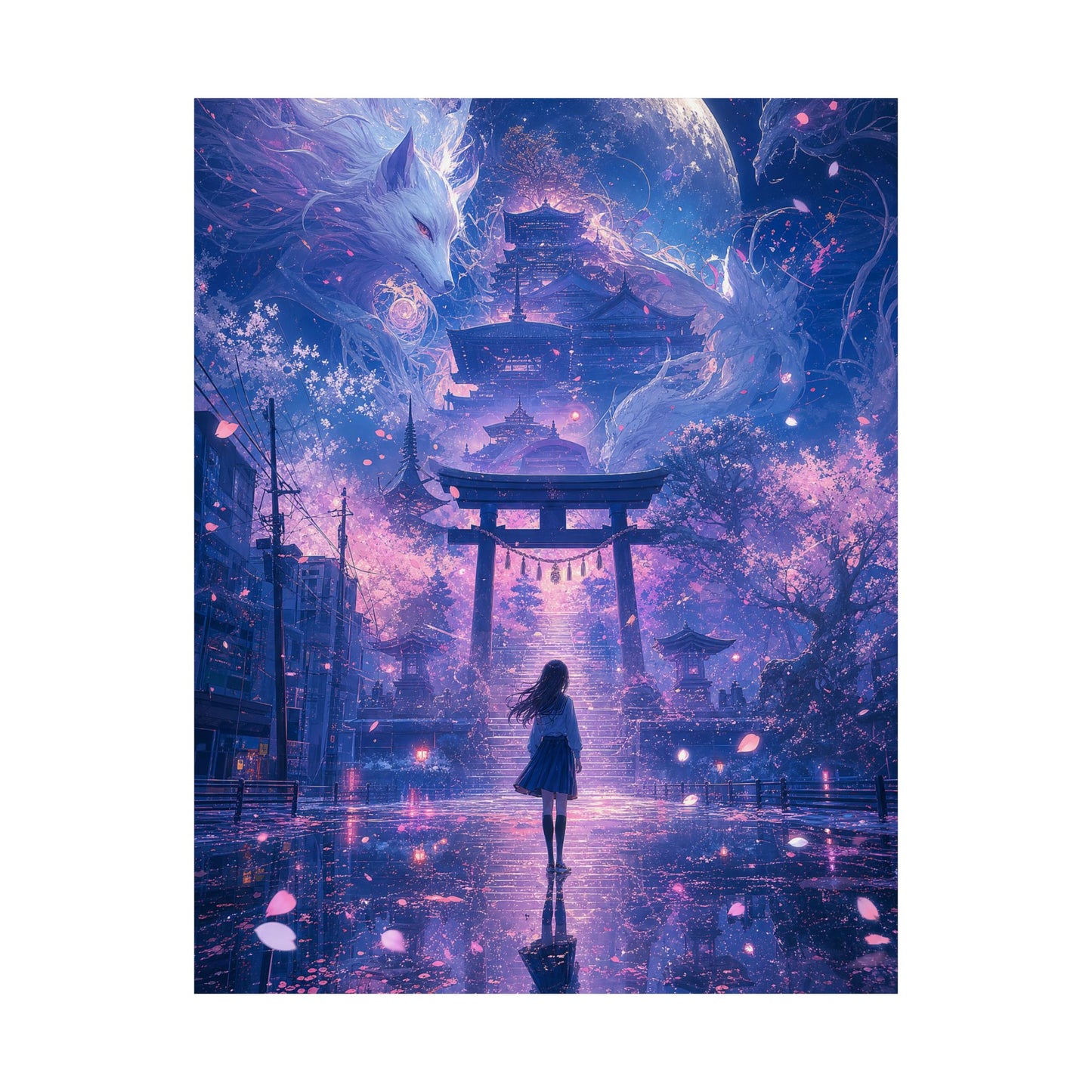 Spirit World Overlapping With Reality - Anime Manga Art Print (Matte Poster)