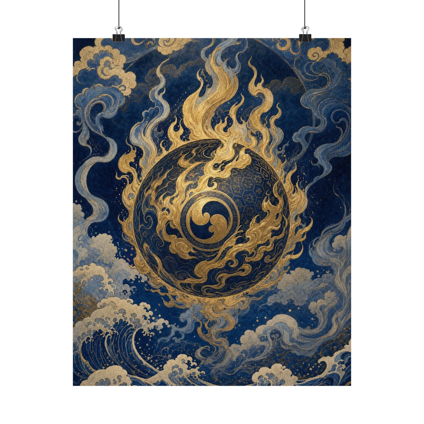 Tamfireball Floating - Japanese Mythology Art Print (Matte Poster)