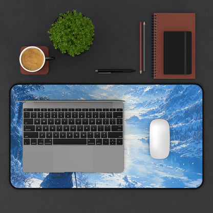 Winter Landscape With Lone Traveler - Anime Manga Gaming Desk Mat