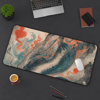 Nue With Tiger Body And Snake Tail - Japanese Mythology Gaming Desk Mat