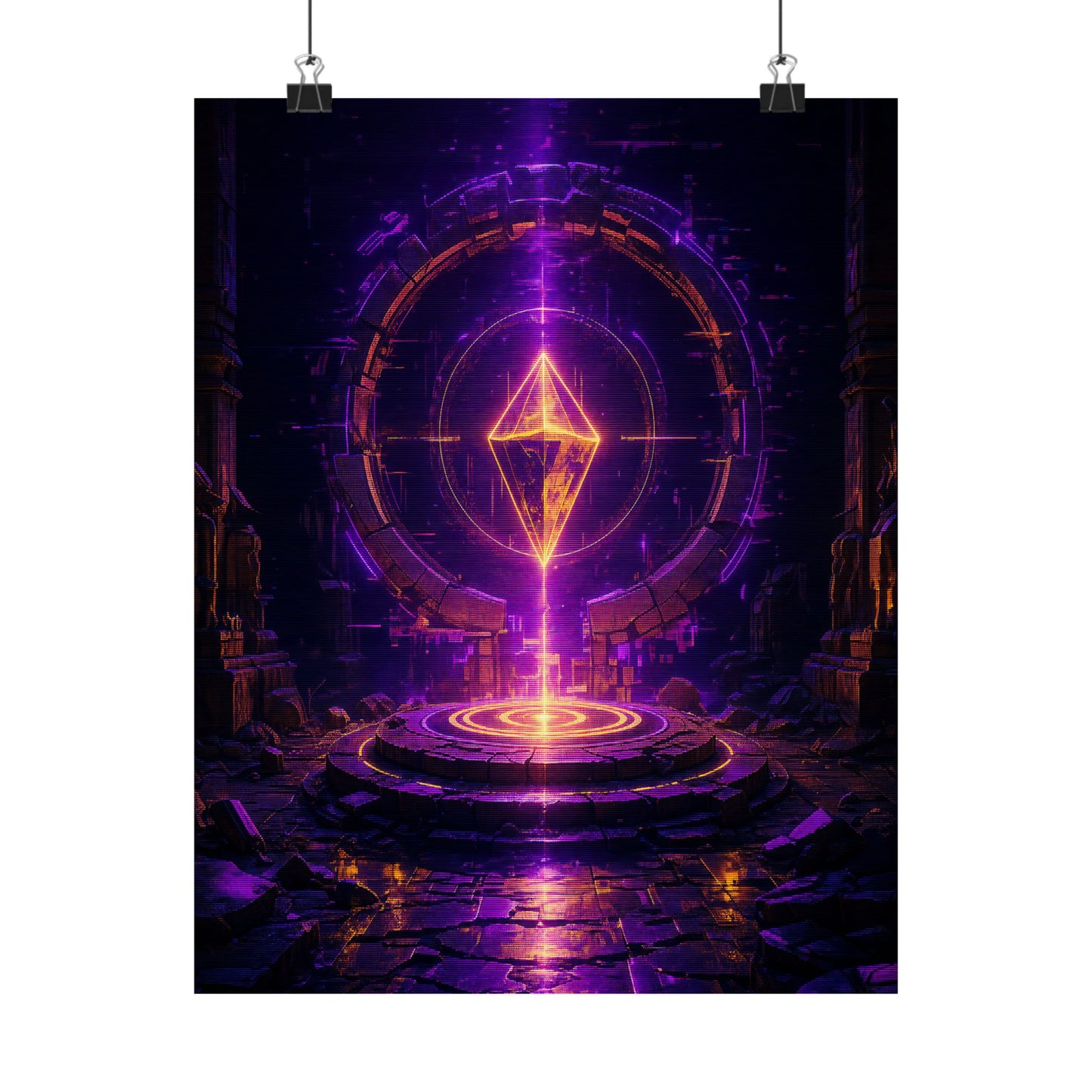 Save Point Glowing In Darkness - Gaming Culture Art Print (Matte Poster)