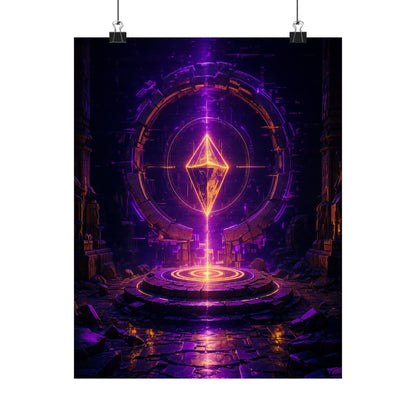 Save Point Glowing In Darkness - Gaming Culture Art Print (Matte Poster)