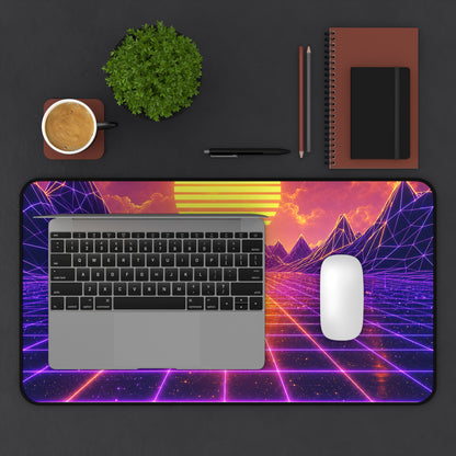 Synthwave Grid Landscape - Gaming Culture Gaming Desk Mat