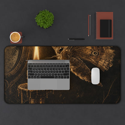 Moth Drawn To Candle Flame - Dark Academia Gaming Desk Mat