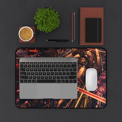 Battle On Train At Sunset - Anime Manga Gaming Desk Mat