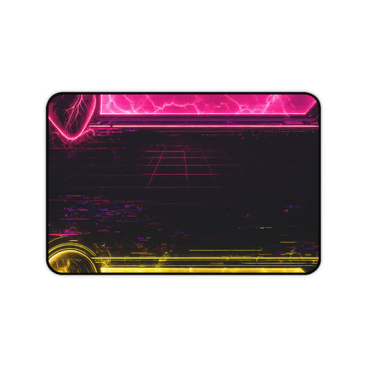 Neon Health Bar And Manbar - Gaming Culture Gaming Desk Mat