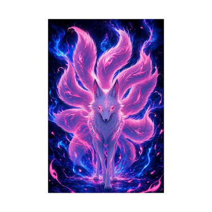 Spirit Fox With Nine Tails - Anime Manga Art Print (Matte Poster)